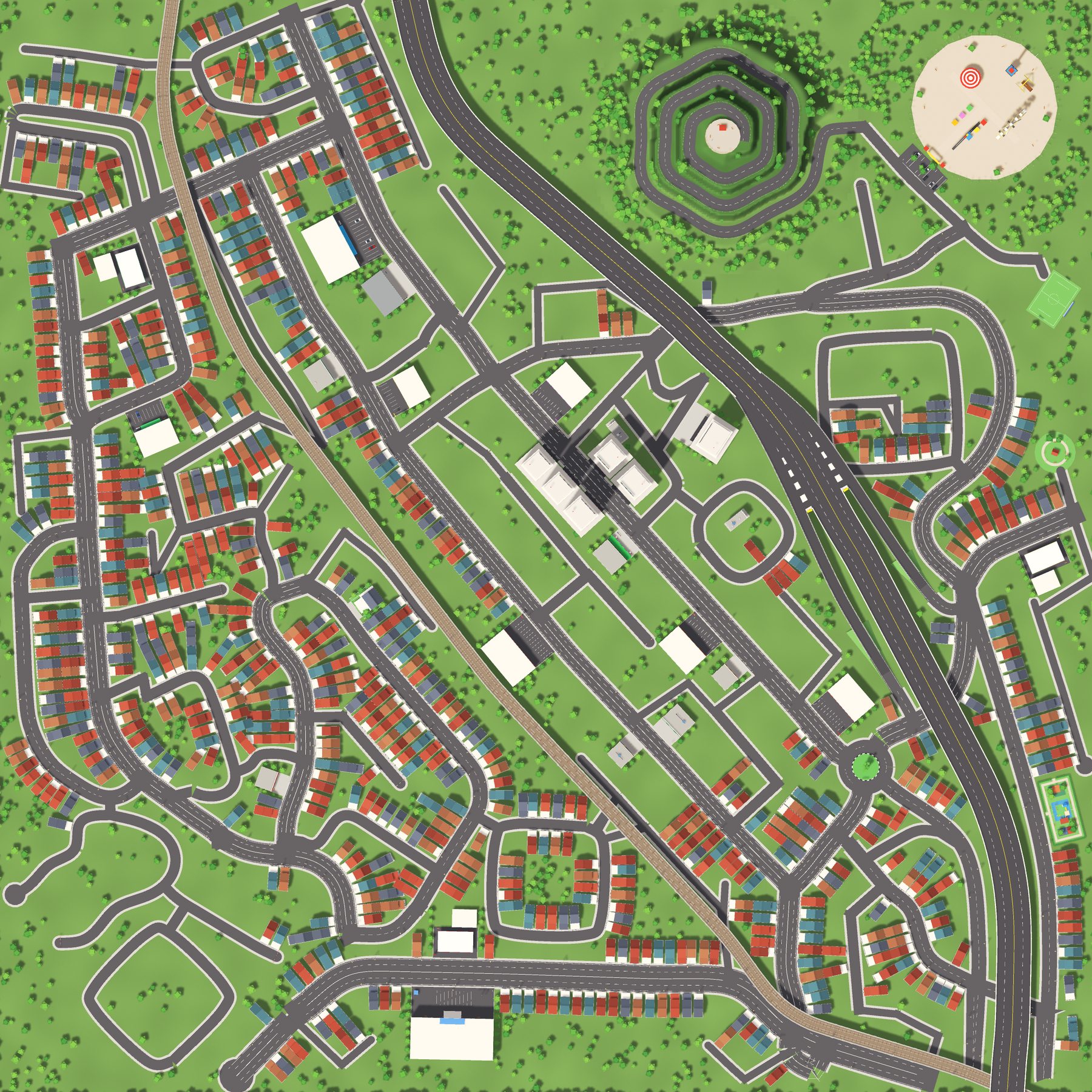 Map of Bamboo Town from above